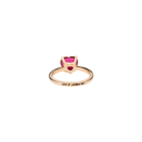 Heart Ring - 9k Rose Gold, Synthetic Ruby