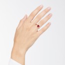 Ring Herz - Roségold 9k, Synthetischer Rubine