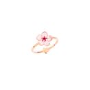 樱花戒指 - 9k玫瑰金, 粉色珐琅