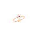 樱花戒指 - 9k玫瑰金, 白色珐琅
