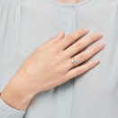 Ring „precious“ Mond - Gelbgold 18k, Weiße Diamanten