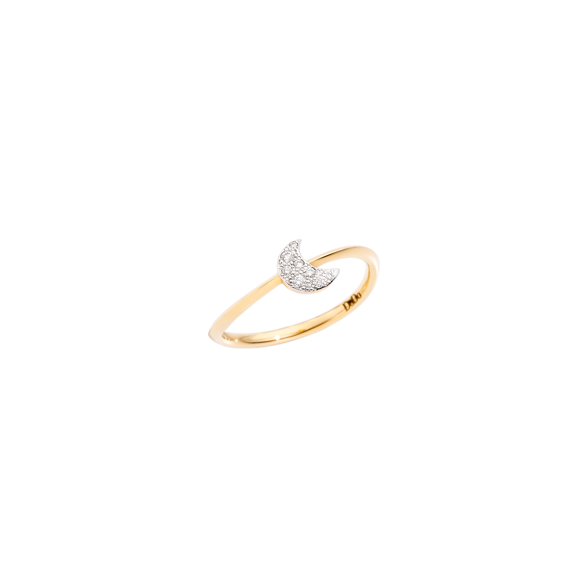 DoDo YELLOW GOLD WHITE DIAMOND MOON RING DoDo Online Boutique UK