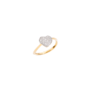 Anello Cuore Prezioso - Oro Giallo 18k, Diamanti Bianchi