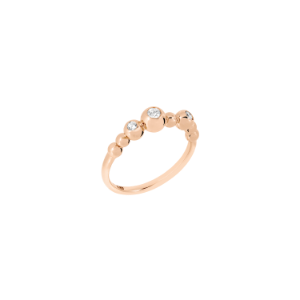 Ring Bollicine „precious“ - Roségold 9k, Weiße Diamanten