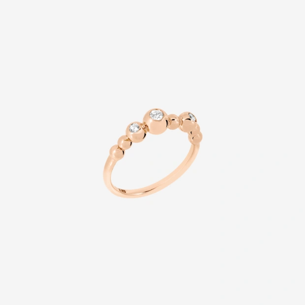 Anello Bollicine Oro Rosa & Diamanti Bianchi