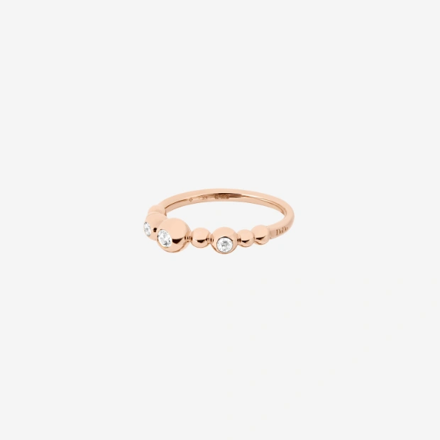 Anello Bollicine Oro Rosa & Diamanti Bianchi