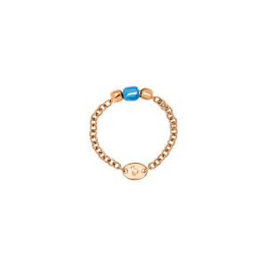 Mini Granelli Ring - 9k Rose Gold, Blue Ceramics