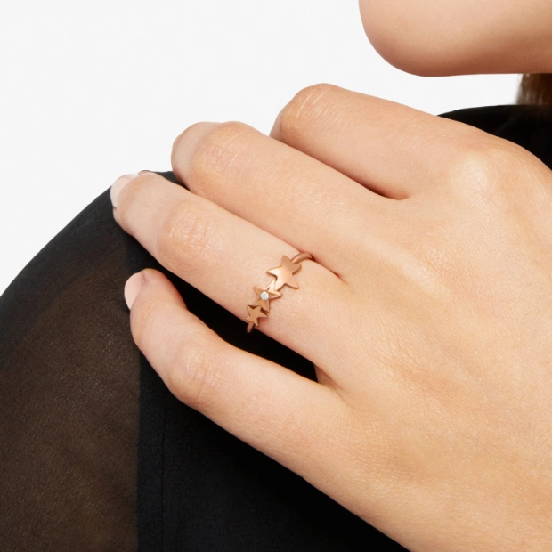 Bague Stellina Or Rose & Diamant Blanc