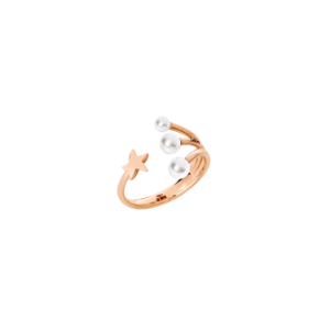 Stellina Ring - 9k Rose Gold, Crystal Beads