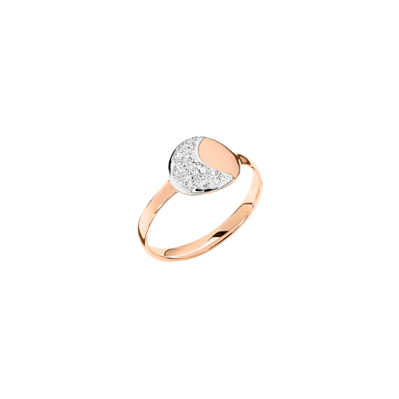 Rose Gold & White Diamond Moon & Sun Ring