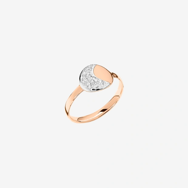 Anello Moon&sun Oro Rosa & Diamanti Bianchi