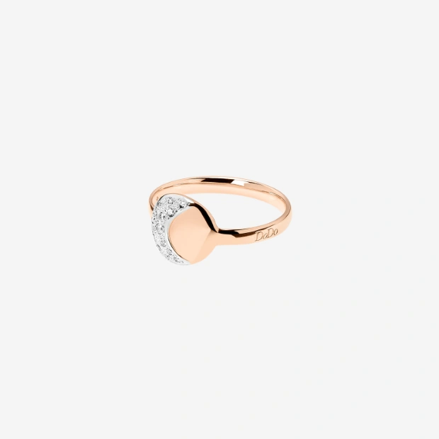 Anello Moon&sun Oro Rosa & Diamanti Bianchi