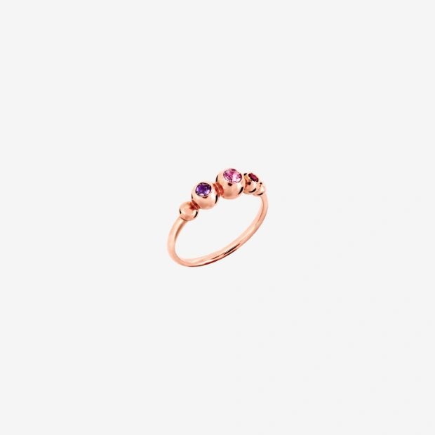 Bague Bollicine Or Rose & Pierres Colorées