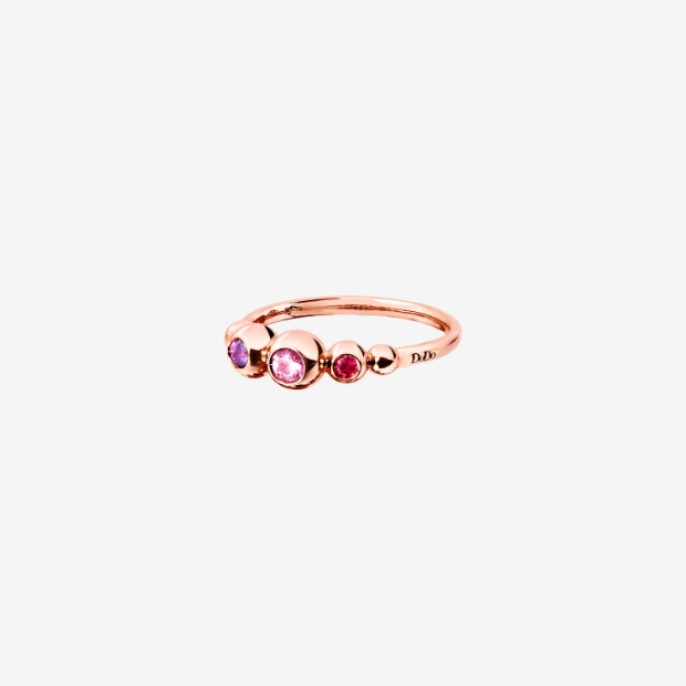 Bague Bollicine Or Rose & Pierres Colorées