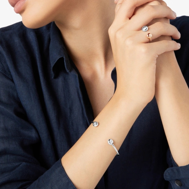 Silver Pepita Cuff Bracelet