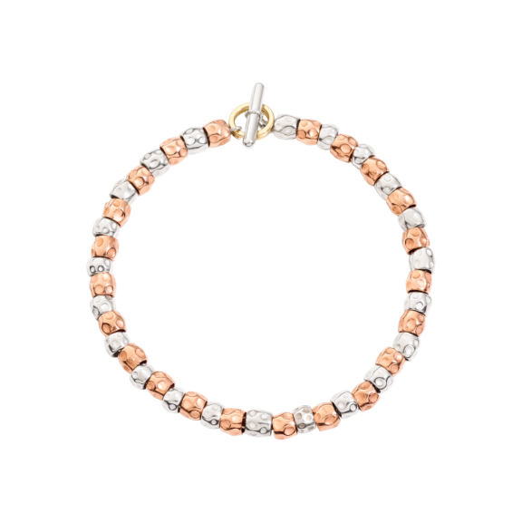 Bracelet Granelli Argent & Or Rose