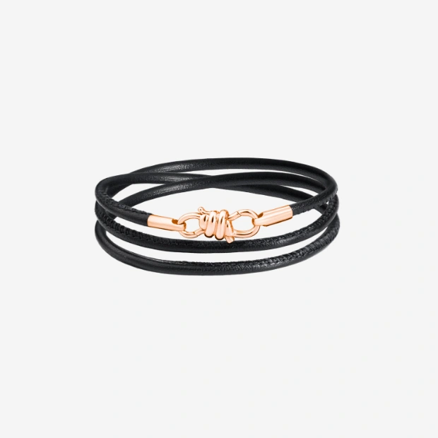 Rose Gold & Leather Cord Nodo Bracelet