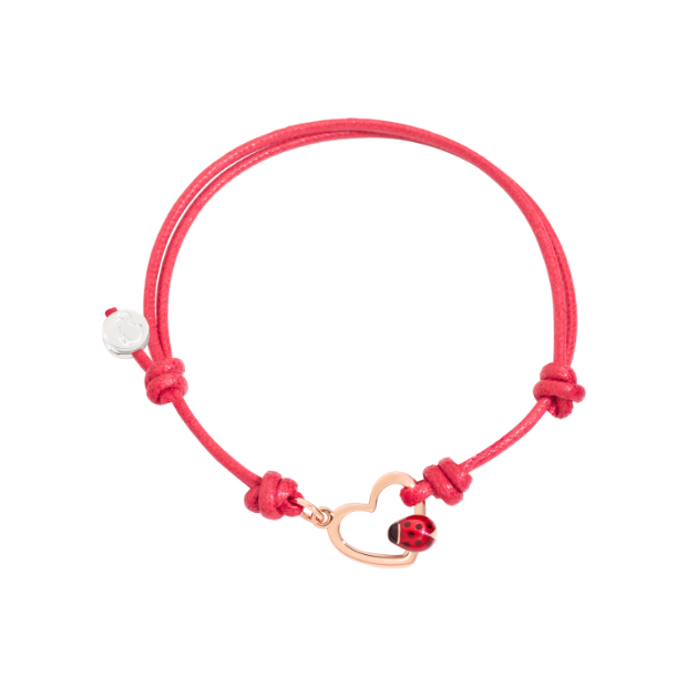 Bracelet With Heart And Ladybird