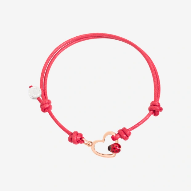 Bracelet Avec Pendentif Cœur Et Coccinelle