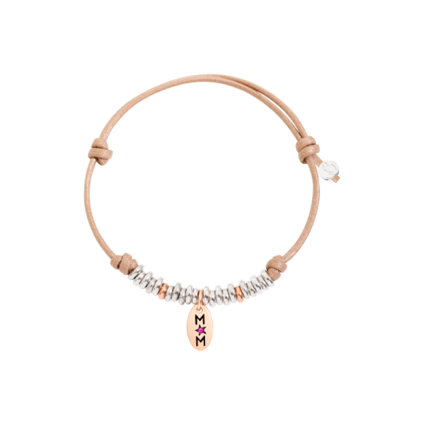 Cord Bracelet With Mum Tag And Rondelle