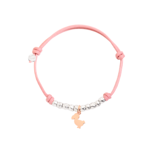 Baby Junior Cord Bracelet - 9k Rose Gold, Silver, Cotton