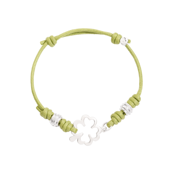 9 kt yellow gold chain bracelet with four-leaf clover at €348.00 | Pizzi  Jewellery craftsmen in gold and silver