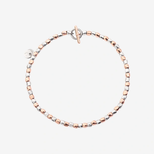 Bracelet Mini Granelli Argent & Or Rose