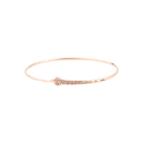 Essentials Bangle With Stopper - 9k Rose Gold, Brown Diamonds