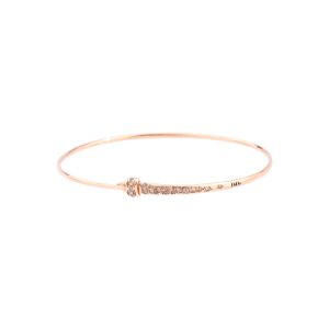 Essentials Bangle With Stopper - 9k Rose Gold, Brown Diamonds