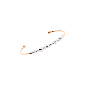 Cuff Bollicine - Oro Rosa 9k, Argento