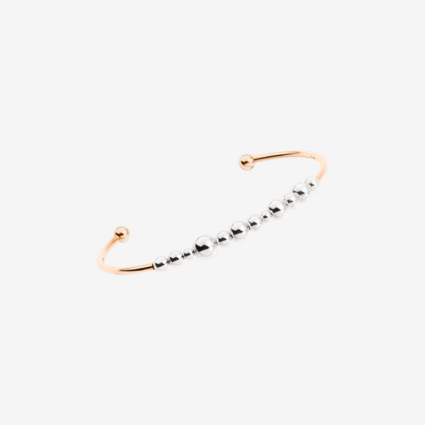 Bracciale Cuff Bollicine Oro Rosa & Argento
