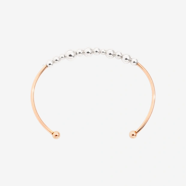 Bracciale Cuff Bollicine Oro Rosa & Argento