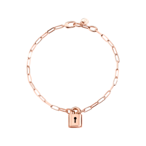 Lock Bracelet - 18k Rose Gold Plated Silver