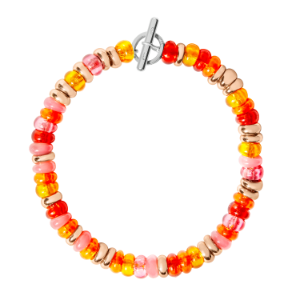 Bracelet Rondelle - Acier, Argent Plaqué Or Rose 18k, Plastique Recyclé
