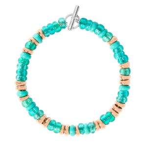 Rondelle Bracelet - Steel, 18k Rose Gold Plated Silver, Recycled Plastic