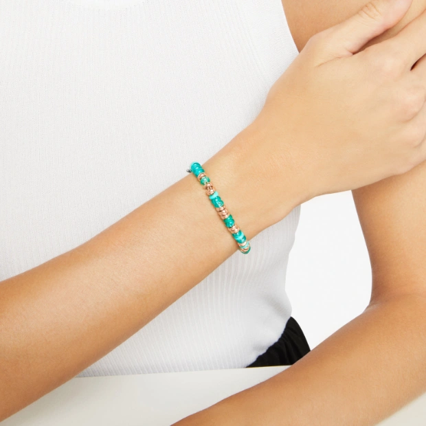 Rondelle Bracelet In Gold-plated Silver & Recycled Plastic