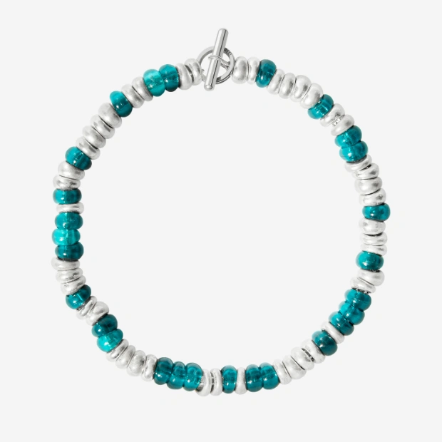 Bracciale Rondelle Argento & Plastica Riciclata
