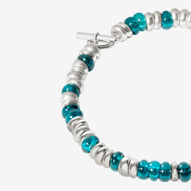 Bracciale Rondelle Argento & Plastica Riciclata