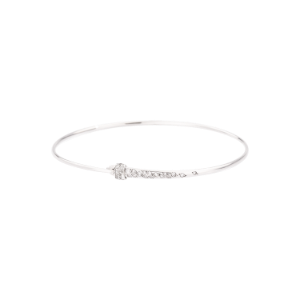 Precious Essentials Bangle With Stopper - 18k White Gold, White Diamonds
