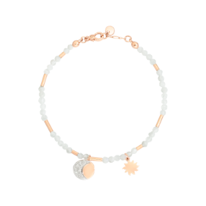 Moon & Sun Bracelet - 9k Rose Gold, White Diamonds