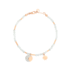 Bracciale Moon & Sun - Oro Rosa 9k, Diamanti Bianchi