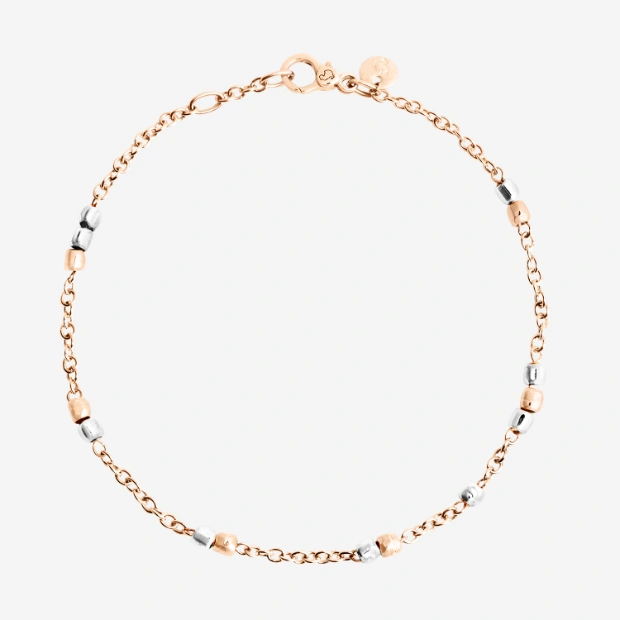 Armband Mini-granelli Roségold Und Silber