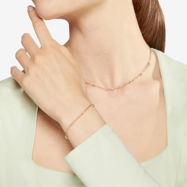 Armband Mini-granelli Roségold Und Silber