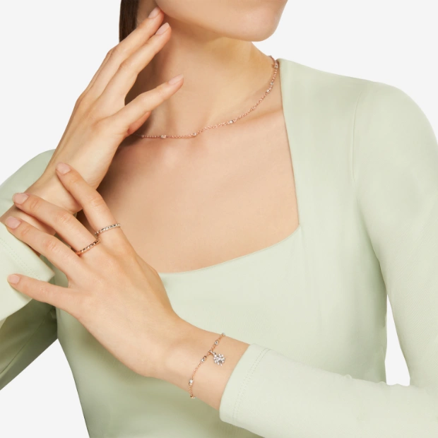Armband Mini-granelli Roségold Und Silber