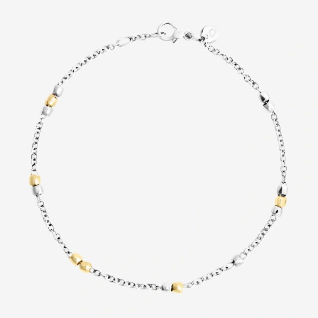 Armband Mini-granelli Silber Und Gelbgold