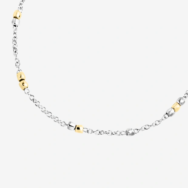 Armband Mini-granelli Silber Und Gelbgold