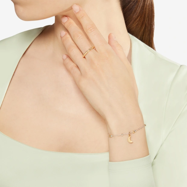 Armband Mini-granelli Silber Und Gelbgold