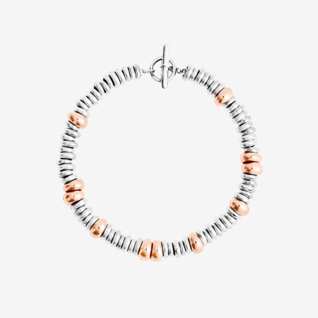 Silver & Gold Plated Silver Rondelle Bracelet