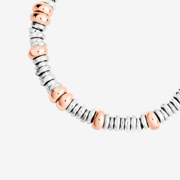 Silver & Gold Plated Silver Rondelle Bracelet