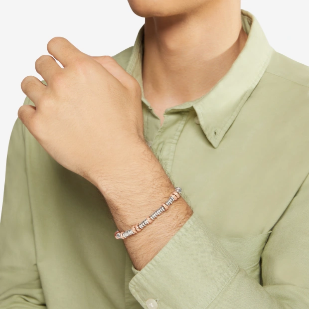 Silver & Gold Plated Silver Rondelle Bracelet
